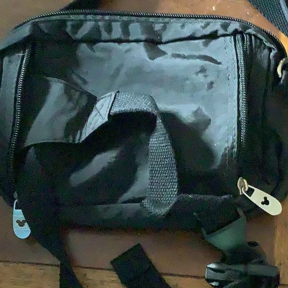 Disney Black Mickey Mouse Pouch Bag with Red Accent
